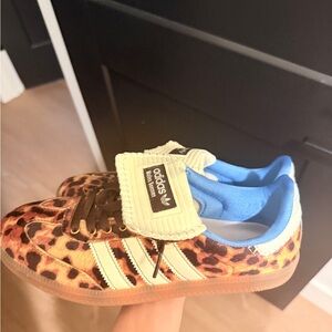 adidas Wales Bonner Leopard Print Sneakers - Brown/Blue size 8.5 Women’s